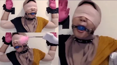 MILF Hijabers Mata Ditutup Cosplay BDSM