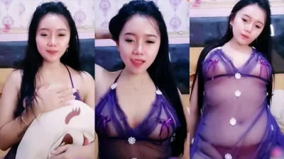 Mitha Lingerie Ungu Sexy Live Hot