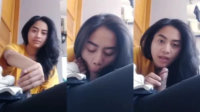 Sepong Kontol Pacar Depan Pintu Kosan