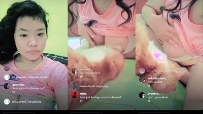 Viral ABG Toketnya di Jilat Kucing